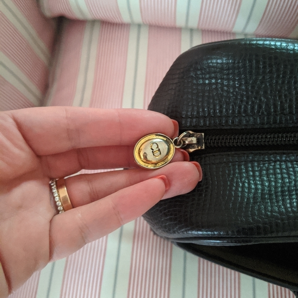 Dior vintage black leather handbag purse - Picture 8 of 10